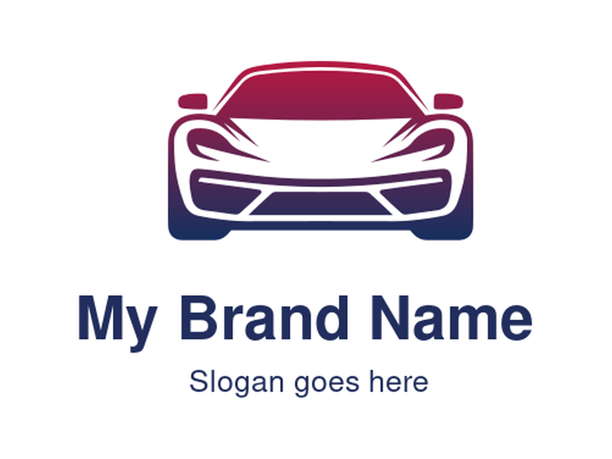 Sleek Purple and Pink Sports Car Front Logo Design for Automotive Innovation Brands